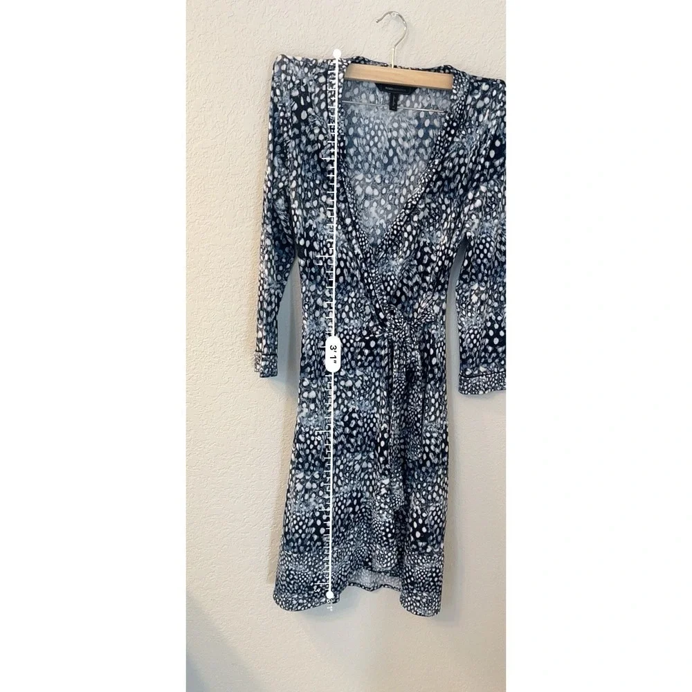 BCBG MAXAZRIA‎ Blue Ellyette Long Sleeve Wrap Dress Sz XS ($298)